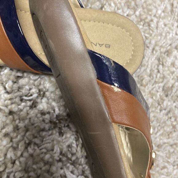 Bandolino BDJANETTE Tan & Navy Flip Flip Sandal Size 7.5 - Picture 12 of 12